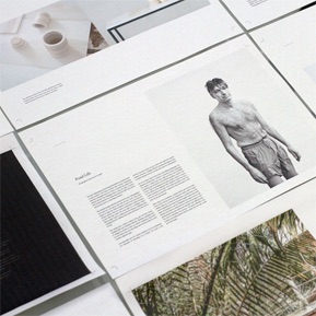 A block of text next to a picture of a shirtless man.